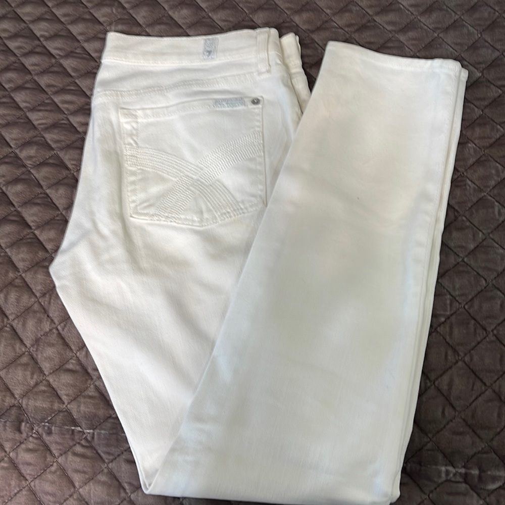 7 for all mankind white denim - gwenevere super skinny